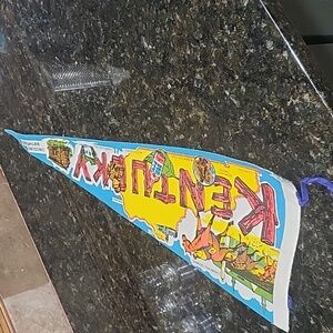 Vintage Kentucky Felt PENNANT -Flag Horse Racing Bourbon Frankfort